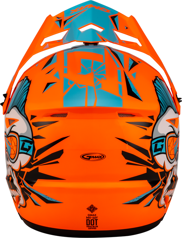 YOUTH MX-46Y UNSTABLE HELMET HI VIS ORANGE/BLUE YM | D3465211