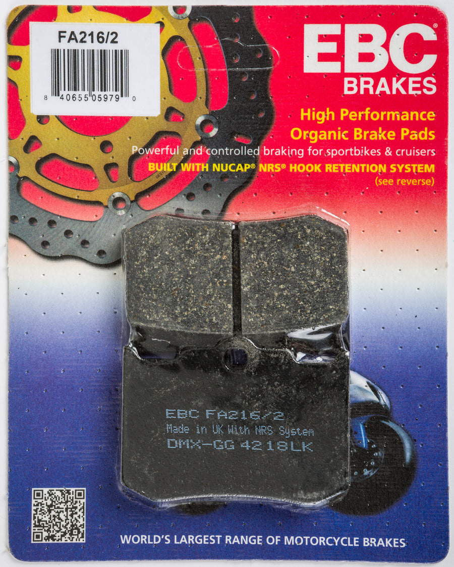 BRAKE PADS FA216/2 AFTERMARKET CALIPER BRAKE PAD