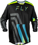 KINETIC VOLT JERSEY BLACK/GREY/TEAL/YELLOW