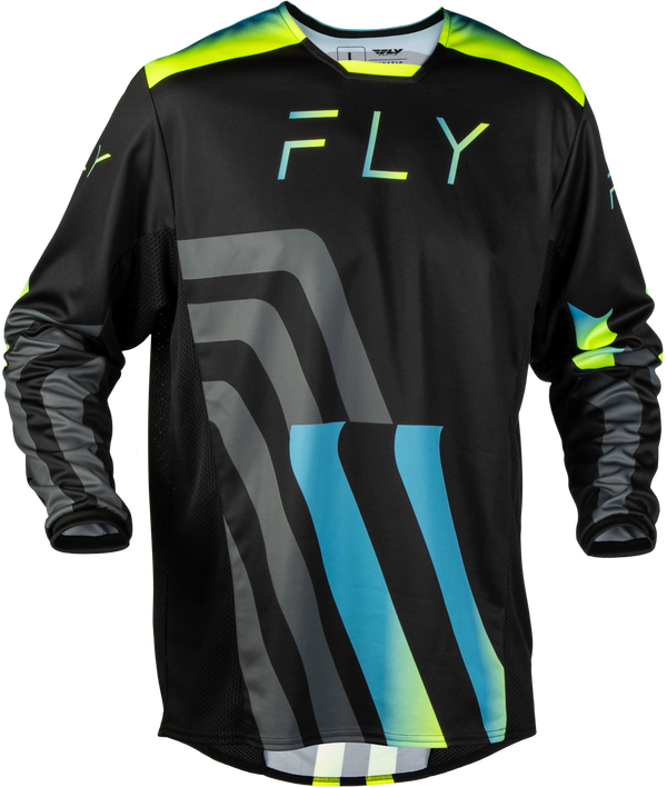 KINETIC VOLT JERSEY BLACK/GREY/TEAL/YELLOW