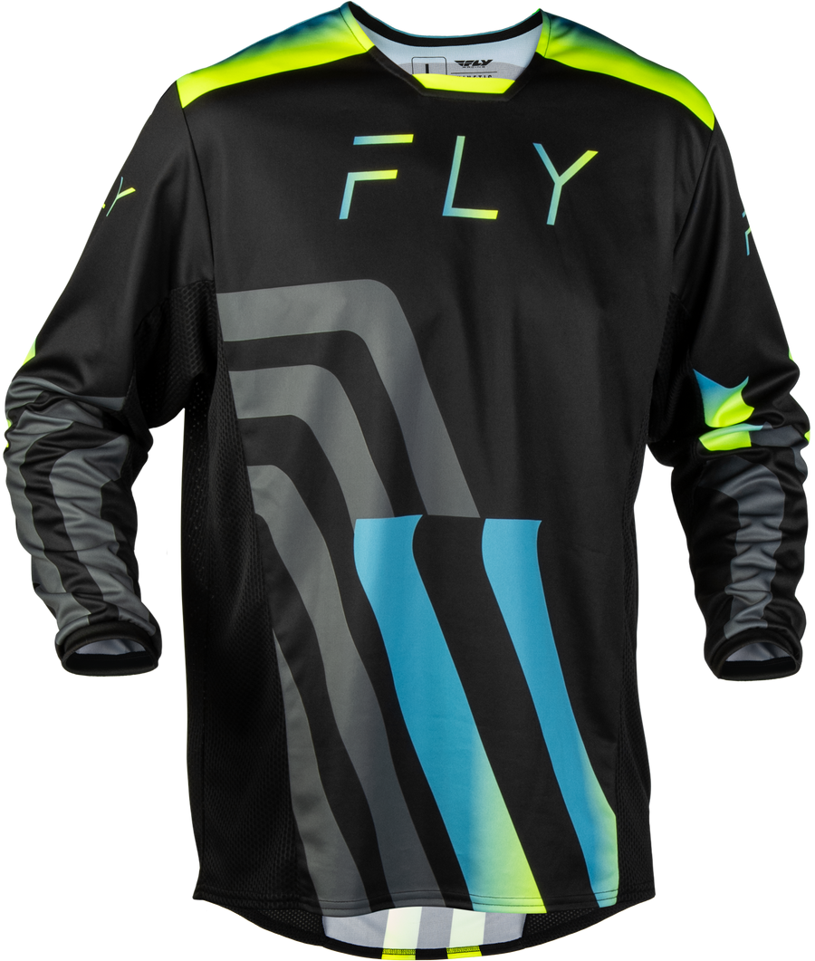 KINETIC VOLT JERSEY BLACK/GREY/TEAL/YELLOW