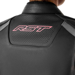 WOMENS S1 D3O LEATHER JACKET BLK/FLO PINK