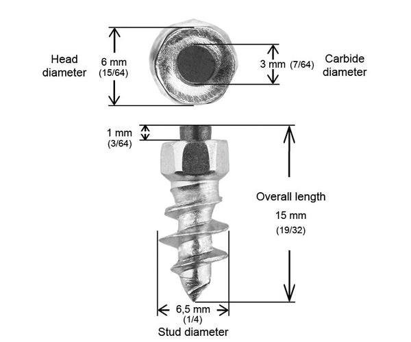 15MM STANDARD SCREW STUDS QTY 100 | ST-15100