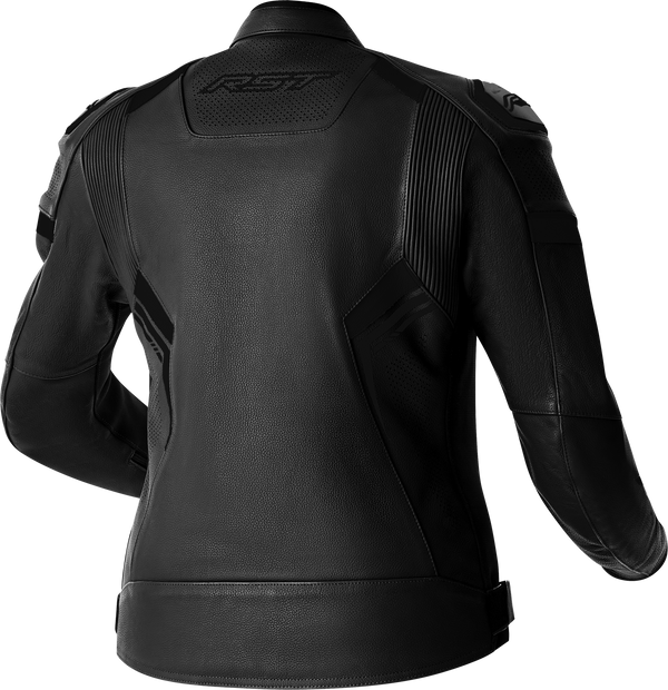 WOMENS S1 D3O LEATHER JACKET BLACK/BLACK