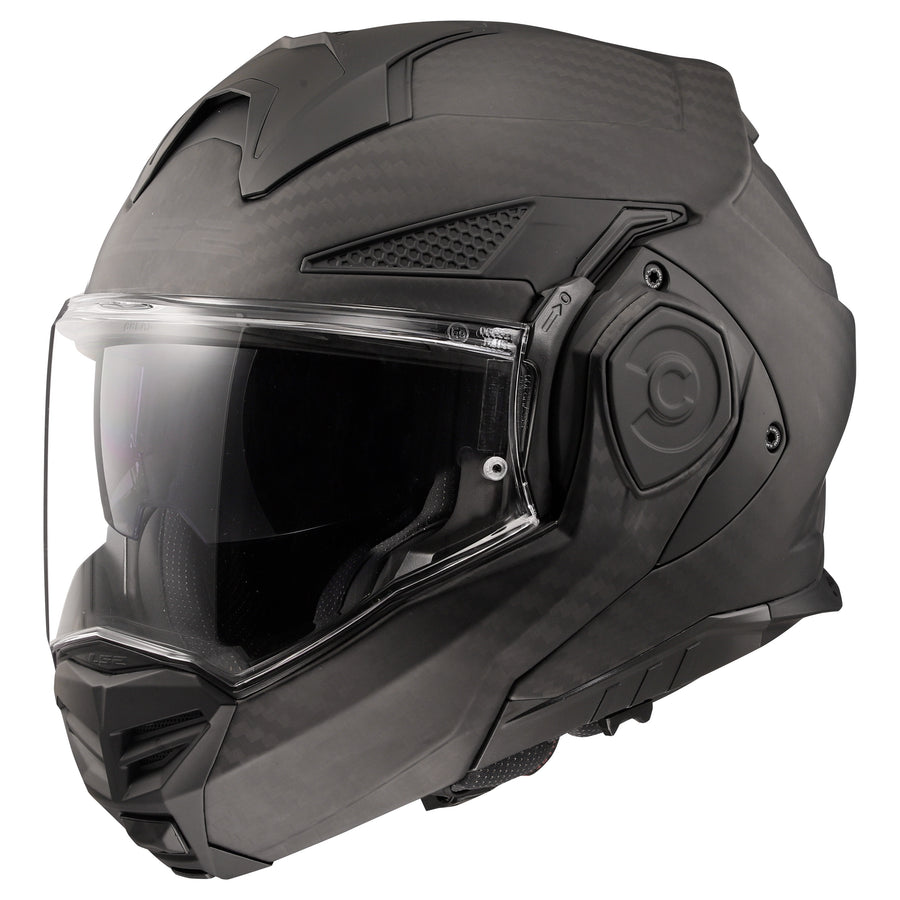 Advant X Carbon Solid Modular Motorcycle Helmet W/ SunShield Matte Carbon
