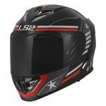 Assault III Zone Full Face Motorcycle Helmet W/ SunShield Gloss Black Gray Red