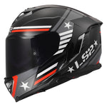Assault III Zone Full Face Motorcycle Helmet W/ SunShield Gloss Black Gray Red