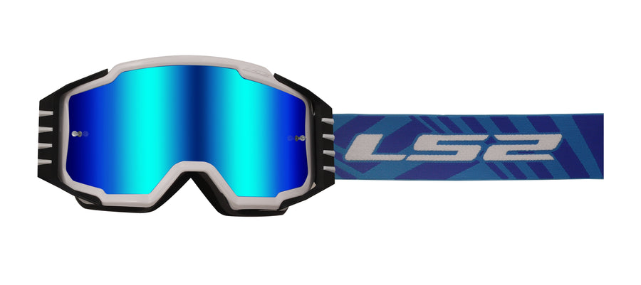 Charger Pro Sand Goggle White with Blue Iridium Lens