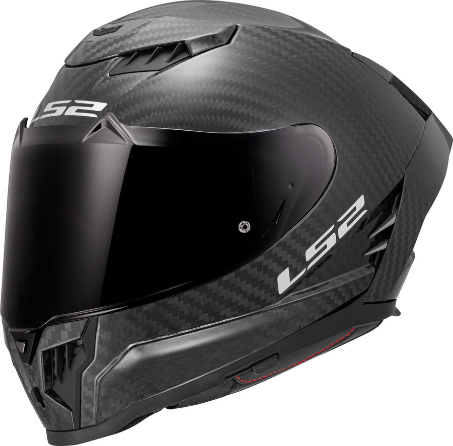 Dragon Carbon Solid Full Face Motorcycle Helmet W/ SunShield Gloss Black