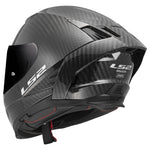 Dragon Carbon Solid Full Face Motorcycle Helmet W/ SunShield Gloss Black