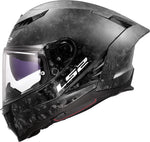 Dragon Carbon Forged Full Face Motorcycle Helmet W/ SunShield Gloss Black