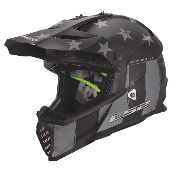 Gate Youth Battle Scar Full Face MX Motorcycle Helmet Matte Tonal Gray Black