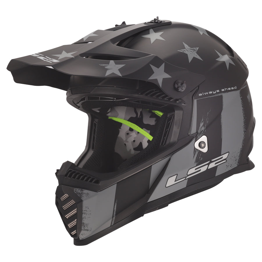Gate Youth Battle Scar Full Face MX Motorcycle Helmet Matte Tonal Gray Black