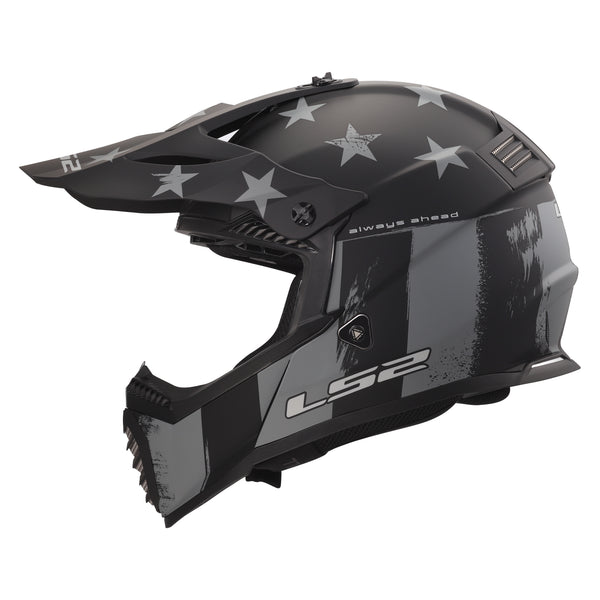 Gate Youth Battle Scar Full Face MX Motorcycle Helmet Matte Tonal Gray Black