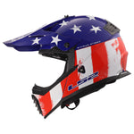Gate Youth Battle Scar Full Face MX Motorcycle Helmet Gloss Red White Blue