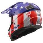 Gate Youth Battle Scar Full Face MX Motorcycle Helmet Gloss Red White Blue