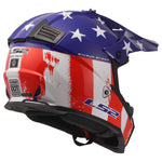 Gate Youth Battle Scar Full Face MX Motorcycle Helmet Gloss Red White Blue