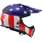Gate Youth Battle Scar Full Face MX Motorcycle Helmet Gloss Red White Blue