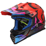 Gate Youth Wash Full Face MX Motorcycle Helmet Gloss Red Blue Purple