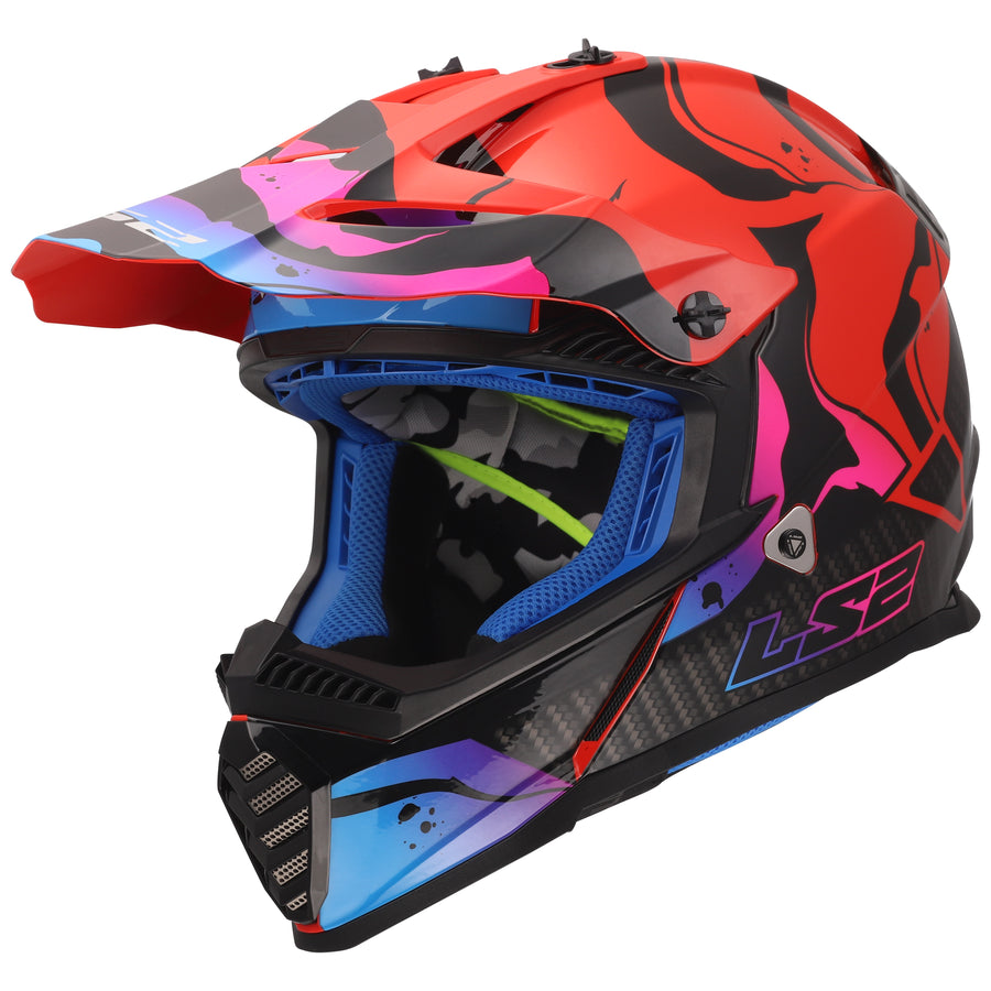 Gate Youth Wash Full Face MX Motorcycle Helmet Gloss Red Blue Purple
