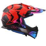 Gate Youth Wash Full Face MX Motorcycle Helmet Gloss Red Blue Purple