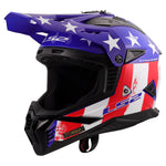Gate II Battle Scar Full Face MX Motorcycle Helmet Gloss Red White Blue