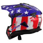 Gate II Battle Scar Full Face MX Motorcycle Helmet Gloss Red White Blue