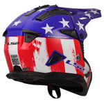 Gate II Battle Scar Full Face MX Motorcycle Helmet Gloss Red White Blue
