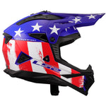 Gate II Battle Scar Full Face MX Motorcycle Helmet Gloss Red White Blue