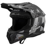 Gate II Battle Scar Full Face MX Motorcycle Helmet Matte Gray Black