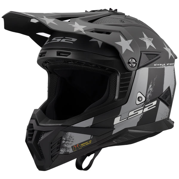 Gate II Battle Scar Full Face MX Motorcycle Helmet Matte Gray Black