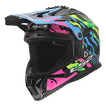Gate II Electra Motocross Motorcycle Helmet Gloss Blue Pink Green