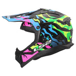 Gate II Electra Motocross Motorcycle Helmet Gloss Blue Pink Green