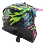 Gate II Electra Motocross Motorcycle Helmet Gloss Blue Pink Green