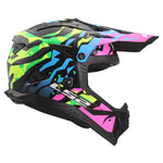 Gate II Electra Motocross Motorcycle Helmet Gloss Blue Pink Green