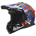 Gate II Electra Motocross Motorcycle Helmet Gloss White Blue Red