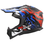 Gate II Electra Motocross Motorcycle Helmet Gloss White Blue Red