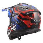 Gate II Electra Motocross Motorcycle Helmet Gloss White Blue Red