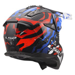 Gate II Electra Motocross Motorcycle Helmet Gloss White Blue Red