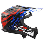 Gate II Electra Motocross Motorcycle Helmet Gloss White Blue Red