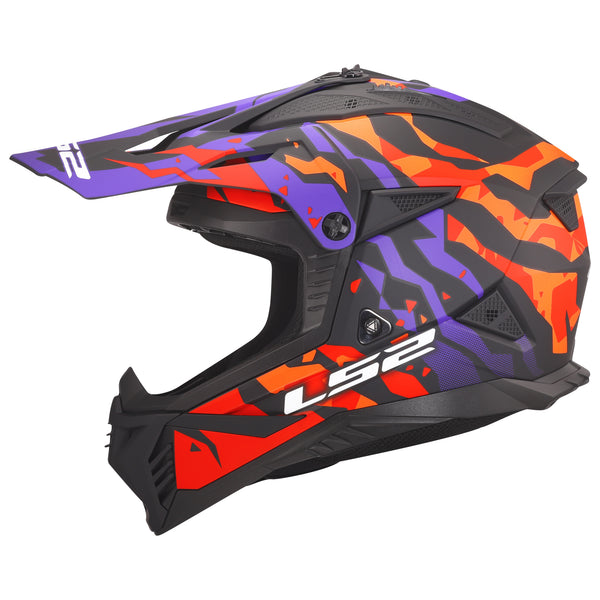 Gate II Electra Motocross Motorcycle Helmet Matte Purple Orange