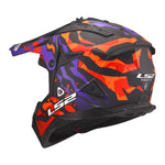 Gate II Electra Motocross Motorcycle Helmet Matte Purple Orange