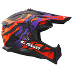 Gate II Electra Motocross Motorcycle Helmet Matte Purple Orange