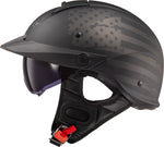 Rebellion 1812 Half Motorcycle Helmet W/ SunShield Matte Black