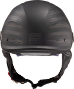 Rebellion 1812 Half Motorcycle Helmet W/ SunShield Matte Black