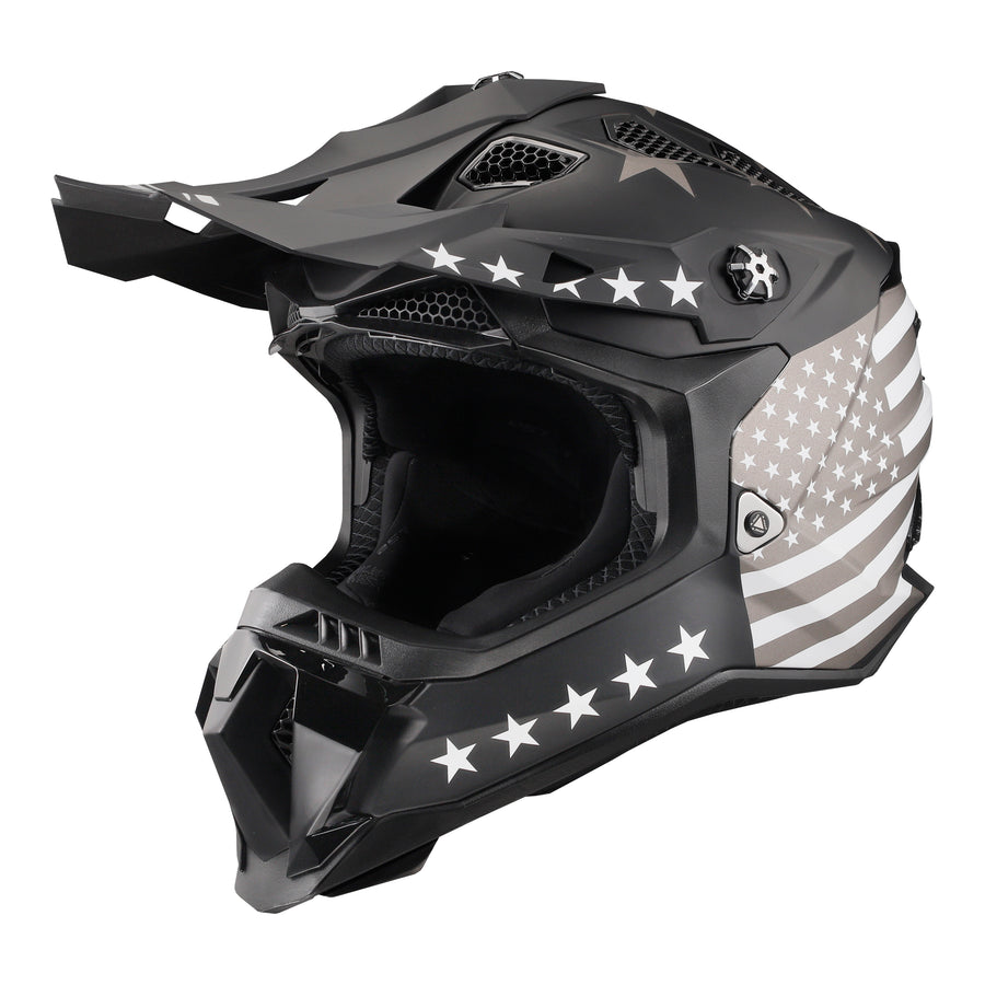 Subverter Evo 76 Full Face MX Motorcycle Helmet Black White Gray