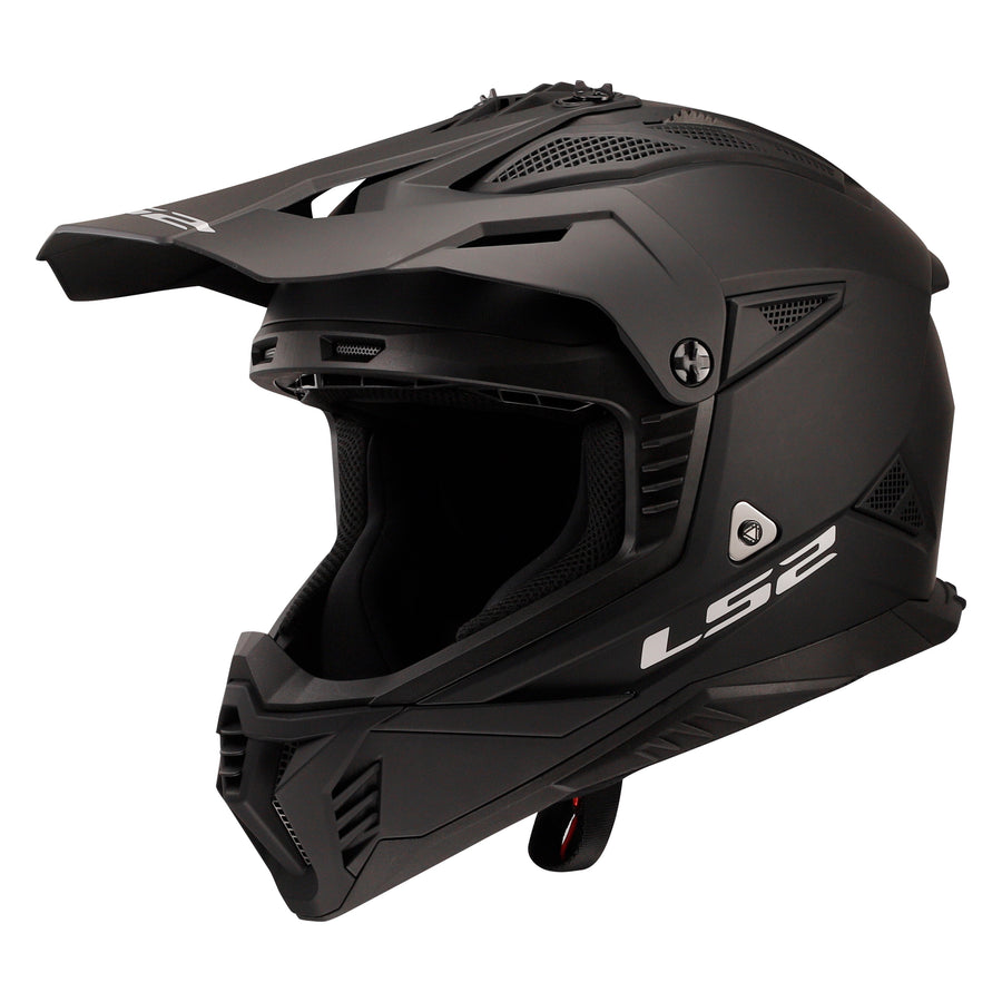 Gate II Solid Full Face MX Motorcycle Helmet Matte Black
