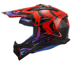 Gate II Wash Full Face MX Motorcycle Helmet Gloss Red Blue Purple