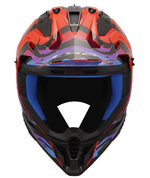 Gate II Wash Full Face MX Motorcycle Helmet Gloss Red Blue Purple