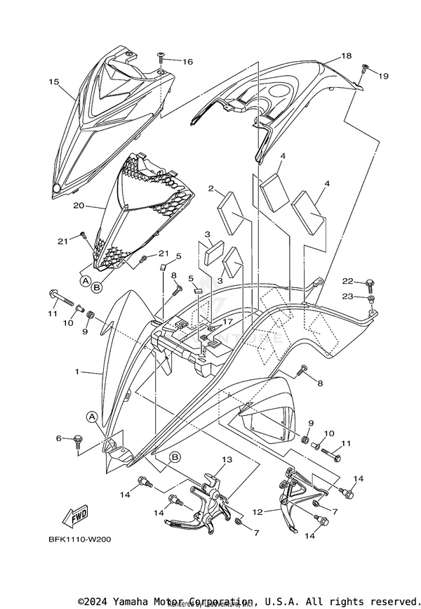 Yamaha parts diagram for 90387-06146-00 - Ref #23